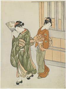 Tuulen poistaminen tuulettimesta, vuoden 1766 jälkeen tekijältä Suzuki Harunobu