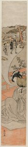 Kurtisaani Dreaming of hänen lapsuus, c. 1770. tekijältä Suzuki Harunobu