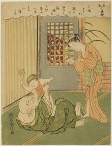 Hotei, sarjasta "Seitsemän onnen jumalaa modernissa elämässä (Tosei Shichi-fukujin)" tekijältä Suzuki Harunobu