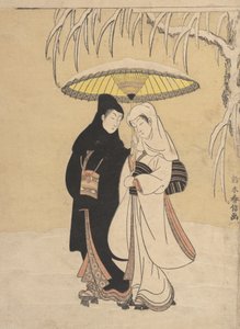 Lovers Walking in the Snow Crow and Heron, 1764-72., 1764-72.