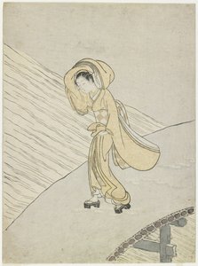 Olettaen f Fujiwaran taantuman Poe m C Rossin g Ero, 1765 tekijältä Suzuki Harunobu