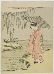 Kalligrafi Onon mitaatti no To_fu_, vuoden 1765 jälkeen tekijältä Suzuki Harunobu