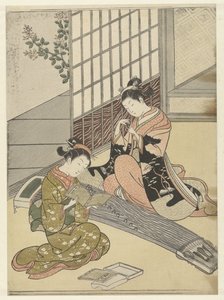 Hanhet kyydissä kotosilloilla Kahdeksan salonkinaamaa (sarjan nimi) Zashiki hakkei (sarjan nimi) tekijältä Suzuki Harunobu