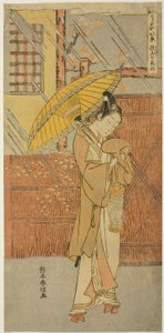 Night Rain of Genjo (Genjo no yau), sarjasta "Parodies of Eight Scenes from Noh Chants (Furyu utai hakkei)" tekijältä Suzuki Harunobu