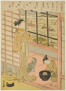 Rivitä ihmisiä taas Shinagawassa (Shinagawan normi), sarjasta ``British gt fascio be näkymät Edoon (Furyu Eight Views of Edo)