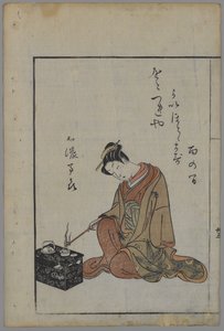 Seated Beauty, Edo-kausi (puupalikkaväripainatus) tekijältä Suzuki Harunobu