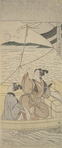 Taksago Harbor, CA 1760., of. 1760. tekijältä Suzuki Harunobu