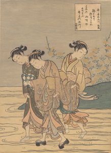 Tama-joki Idessa, Yamashiron maakunnassa, luultavasti 1766, luultavasti 1766. tekijältä Suzuki Harunobu