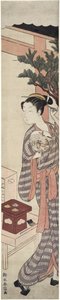 Tea Stall - Kagiya Osen, n. 1769 tekijältä Suzuki Harunobu