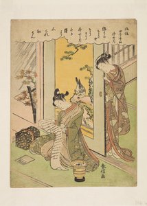 Kymmenes kuukausi (Kannazuki) (värillinen puupainatus) tekijältä Suzuki Harunobu
