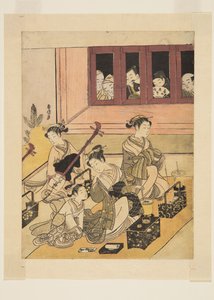 Watchers and the Watched (värillinen puupalikkaprintti) tekijältä Suzuki Harunobu
