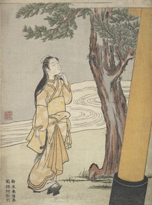 Vierailu pyhäkköön härän tunnilla Ushi no toki mairi, 1765, 1765. tekijältä Suzuki Harunobu