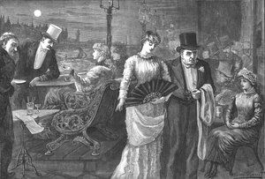 Juhannusyö alahuoneen terassilla, Westminsterin palatsi, 1881 tekijältä Swain