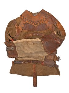Harry Houdinin omistama pakkopaita, n. 1915 (khaki kangas, nahka- ja metalliniitit) tekijältä Swanfeldt Tent and Awning Co.