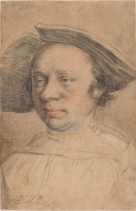 Muotokuva miehestä leveälierisessä hatussa tekijältä Swiss 16th Century after Hans Holbein the Younger
