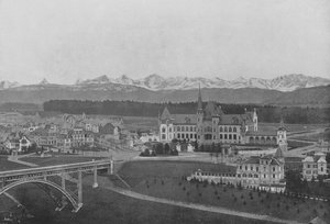 Bern, Näkymä Kirchenfeldille ja Bernin Alpeille (m/w kuva) tekijältä Swiss Photographer