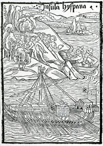 Columbus Caravelin saapuminen Hispaniolan saarelle tekijältä Swiss School
