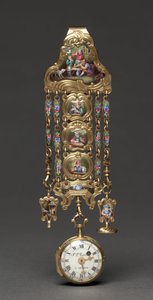 Chatelaine Watch, 1800-luvun puoliväli (metalli ja emali) tekijältä Swiss School