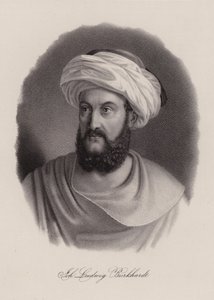 Johann Ludwig Burckhardt, sveitsiläinen matkailija ja maantieteilijä (kaiverrus) tekijältä Swiss School
