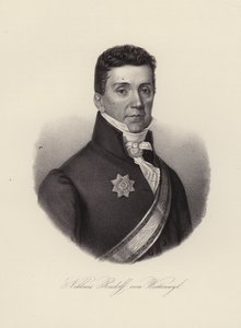 Niklaus Rudolf von Wattenwyl, sveitsiläinen kenraali ja viimeinen entisöinnin pormestari Bernin kaupungissa (kaiverrus) tekijältä Swiss School