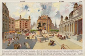 Kaupunki (chromolitho) tekijältä Swiss School