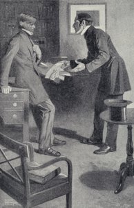 John Stuart Mill tuo ystävälleen Thomas Carlylelle kauhean uutisen siitä, että huolimaton tyttö on polttanut hänen käsikirjoituksensa (litografia). tekijältä Sydney C Lucas