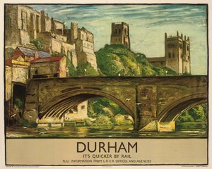 British Railways -juliste, joka mainostaa Durhamia, n. 1935 (värilitografia) tekijältä Sydney Lee