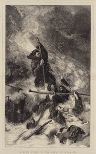 Lumimyrsky Pyhän Bernardin luona