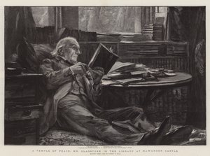 Rauhan temppeli, herra Gladstone Hawardenin linnan kirjastossa