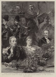 Lord Rosebery nousee puhumaan Lord Mayorin juhlaan Guildhallissa tekijältä Sydney Prior Hall