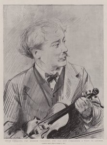Senor Sarasate, espanjalainen viulisti, joka on juuri päättänyt vierailunsa Lontooseen tekijältä Sydney Prior Hall