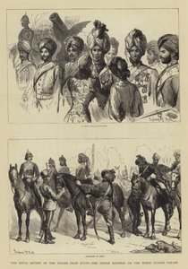 Egyptin joukkojen kuninkaallinen arvostelu, intialaiset sotilaat hevoskaartin paraatissa