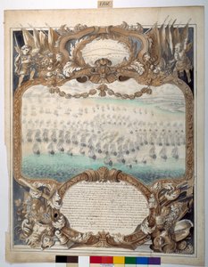 Meritaistelu pidettiin lähellä Agoustea, 22. huhtikuuta 1676 (musta muste ja kartoituskynä vesivärillä paperilla) tekijältä Sylvain Bonnet