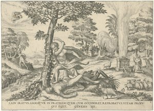 Kain en Abel Figuurit ja kuvat kirjoista (sarjan nimi) tekijältä Symon Novelanus (attributed to)