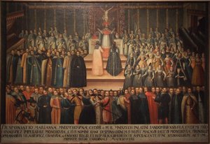 Marina Mniszechin ja väärän Demetriuksen poissaoleva kihlaus Krakovassa 12. marraskuuta 1605, Earl tekijältä Szymon Boguszowicz