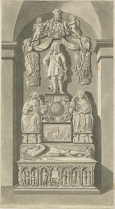 Patshullin kirkon sisustus - Astleyn haudat: seepiapiirros, nd [1700-luvun lopulla] (painettu)