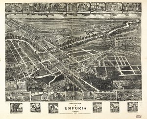 Lintuperspektiivistä Emporia, Virginia 1907. tekijältä T. M. Fowler