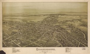 Perspektiivikartta ei ole piirretty mittakaavassa. Lintuperspektiivi. LC Panoramic maps (2. painos), 749 Saatavilla myös Library of Congress -verkkosivuston kautta rasterikuvana. Indeksoitu kiinnostaviin kohteisiin. AACR2 tekijältä T. M. Fowler
