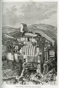 Mar-Saban (Mar Saba) luostari (Palestiina). Taylorin kaiverrus, joka havainnollistaa nykypäivän Syyrian tarinaa, M. Lortetin, Lyonin lääketieteellisen tiedekunnan dekaanin, joka on valtuutettu tieteellisestä tehtävästä yleissivistävän ministeriön toimesta,