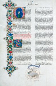 Valaistu käsikirjoitussivu Decameronista, Giovanni Boccaccio, italia, c1467.