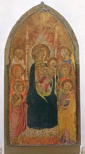 Madonna ja lapsi pyhien kanssa (tempera paneelissa) tekijältä Taddeo Gaddi