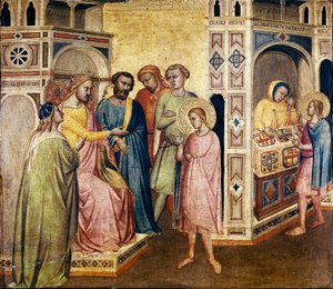 Pyhä Eligius ennen kuningas Clotharia, n. 1365 (tempera puulla) tekijältä Taddeo Gaddi