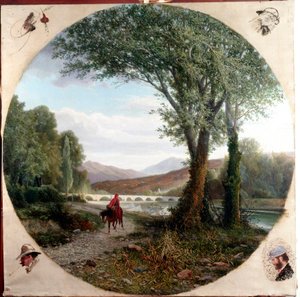 Dante hevonen juoksee pitkin Entella-jokea tai Kiirastuli kulkua. Kuva Kiirastulista Dante Alighierin (1265-1321) "La divina commediassa" (Jumalan komedia) Tammar Luxoron (1824-1899) maalaus Ennen vuotta 1865 Genes, Civica Modernin taiteen galleria tekijältä Tammar Luxoro