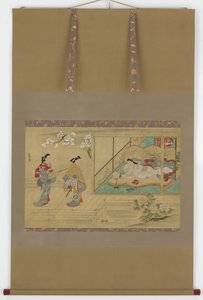 Kauneus makuuasentoon vierailijoiden lähestyessä, Edo-kausi, 1600-luvun loppu - 1700-luvun alku. tekijältä Tamura Suio
