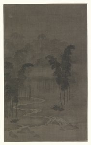 Bambumetsä yöllä tekijältä Tan Zhirui (attributed to)