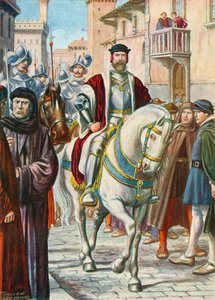Cosimo I espanjalaisten ja saksalaisten vartijoidensa kanssa, jotka seurasivat häntä aina tekijältä Tancredi Scarpelli
