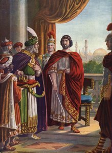 Rooman antiikin aika: keisari Julianus luopio (Julianus filosofi tai Julianus II), jonka Persian kuningas Shapur II voitti vuonna 363 jKr”” (Rooman keisari Julianus luopio (Julianus filosofi) ja Persian kuningas Shapur II, 363 jKr.) Kuvitus: Tancre tekijältä Tancredi Scarpelli
