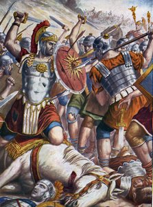 Roomalainen antiikin aika: Rooman kenraali Lucullus (115-67 eKr.) valloitti Tigrane II:n sekä Pontic- ja Armenian armeijat ja valloitti Tigranocerten (Tigranokert tai Tigranocerta), jonka hän ryösti, Armenia, 6. lokakuuta 69 eKr. (Idän sodat: Rooman kenraa tekijältä Tancredi Scarpelli