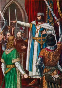 Burgundin Rudolf II kruunataan lombardien kuninkaaksi Paviassa vuonna 923. tekijältä Tancredi Scarpelli
