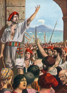 Tomasso Aniello, joka tunnettiin nimellä Masaniello, oli kapinan johtava henki Napolissa vuonna 1647. tekijältä Tancredi Scarpelli